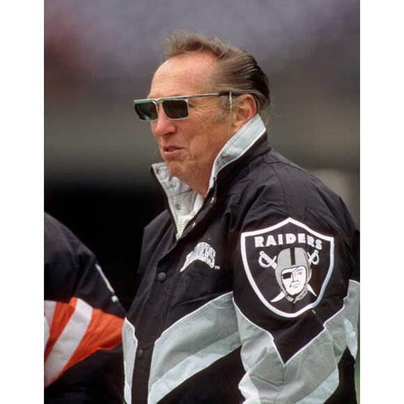 Los Angeles Raiders 90s STARTER puffer Al DAVIS jacket 2X blk silver NFL Pro vtg - Picture 8 of 10